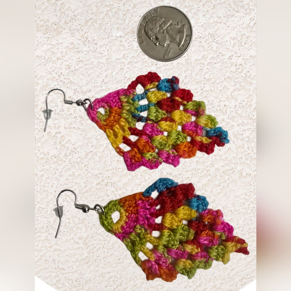 Hand Crafted Colorful Crochet Earrings